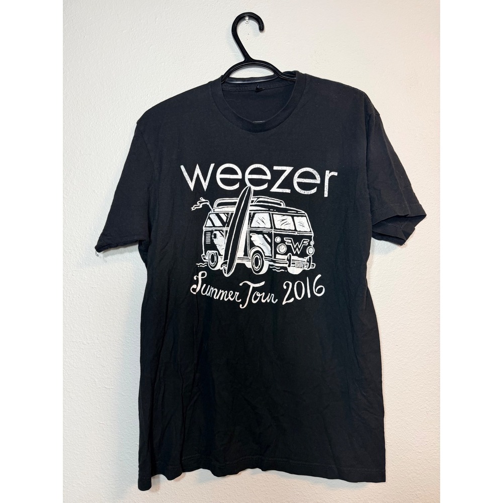 Weezer Summer Tour 2016 Concert Graphic T-Shirt Black Men's Large Surf Van